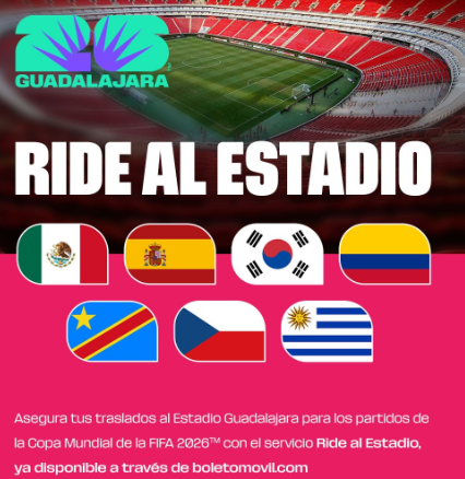 Ride al Estadio shuttle — transport to Estadio Akron